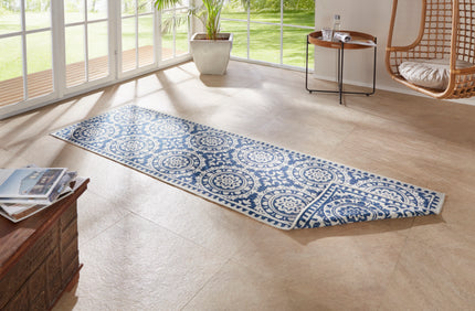 Vloerkleed Jardin  - blauw creme