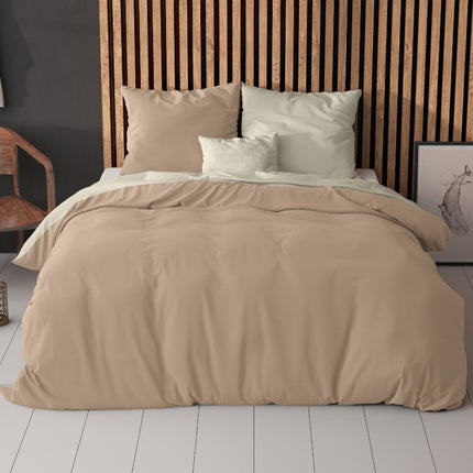 Dekbedovertrek Twin Face - Crème/Taupe