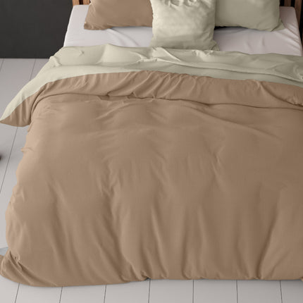 Dekbedovertrek Twin Face - Crème/Taupe