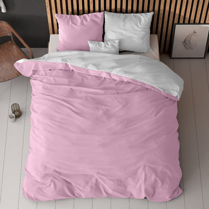 Dekbedovertrek Twin Face -  Roze/Wit