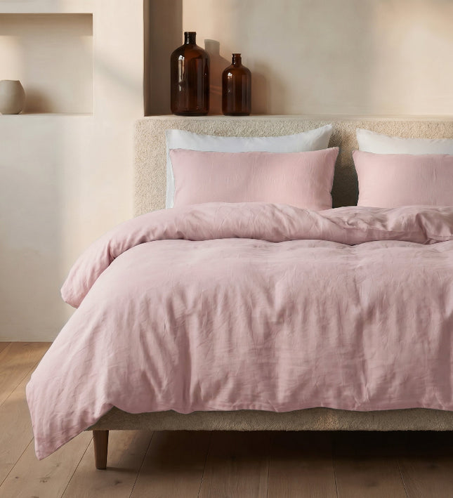 Dekbedovertrek Katoen Stone Washed - Roze