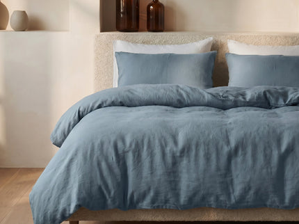Dekbedovertrek Katoen Stone Washed - Blauw