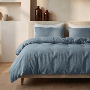 Dekbedovertrek Katoen Stone Washed - Blauw