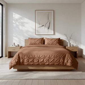 Dekbedovertrek Border Pintuck - Mocha Moose