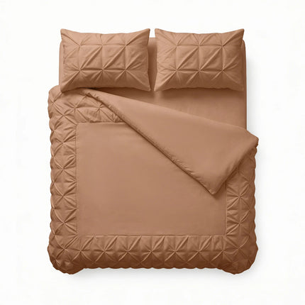 Dekbedovertrek Border Pintuck - Mocha Moose