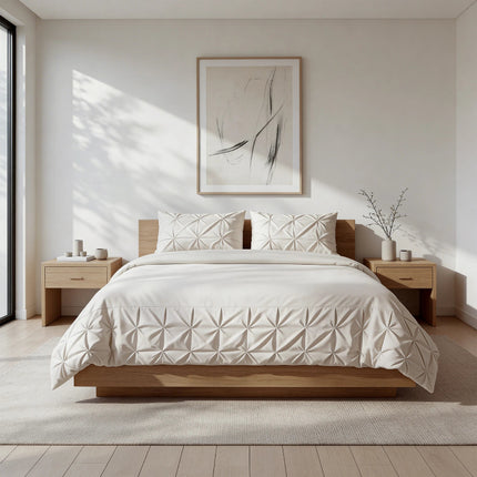 Dekbedovertrek Border Pintuck - Beige