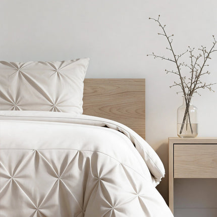 Dekbedovertrek Border Pintuck - Beige