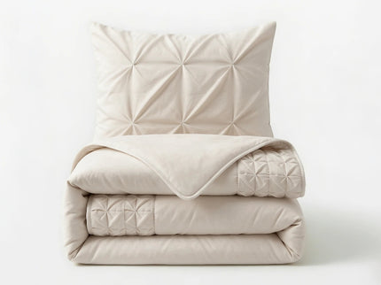 Dekbedovertrek Border Pintuck - Beige