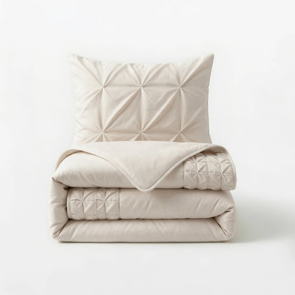 Dekbedovertrek Border Pintuck - Beige