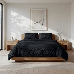 Dekbedovertrek Border Pintuck - Zwart