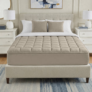 Wasbare Topper & Hoeslaken in 1 – Ultiem Slaapcomfort - Taupe