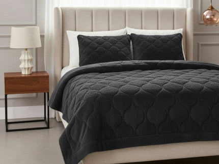 Lazy Dekbed Zonder Overtrek - Teddy - Zwart