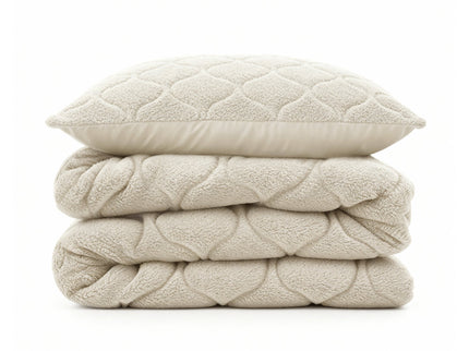 Kids Lazy Dekbed Zonder Overtrek - Teddy - Beige/Off White