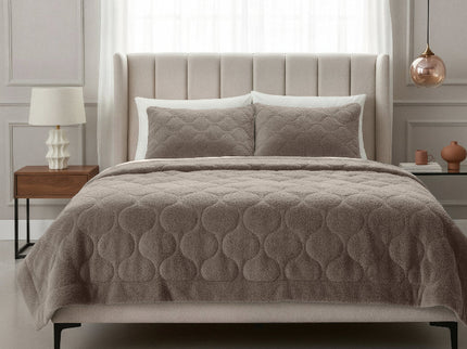 Lazy Dekbed Zonder Overtrek - Teddy - Taupe/Grijs