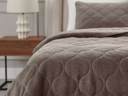 Kids Lazy Dekbed Zonder Overtrek - Teddy - Taupe/Grijs