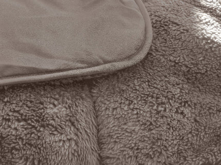 Kids Lazy Dekbed Zonder Overtrek - Teddy - Taupe/Grijs