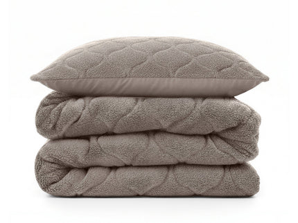 Kids Lazy Dekbed Zonder Overtrek - Teddy - Taupe/Grijs