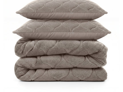 Lazy Dekbed Zonder Overtrek - Teddy - Taupe/Grijs