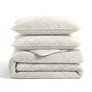 Lazy Dekbed Zonder Overtrek - Velvet - Beige/Off White