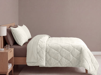 Lazy Dekbed Zonder Overtrek - Velvet - Beige/Off White
