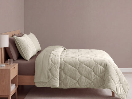 Lazy Dekbed Zonder Overtrek - Velvet - Taupe/Grijs
