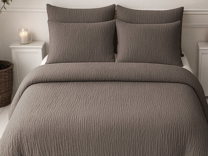 Lazy Dekbed Zonder Overtrek - Katoen Mousseline - Donker Taupe