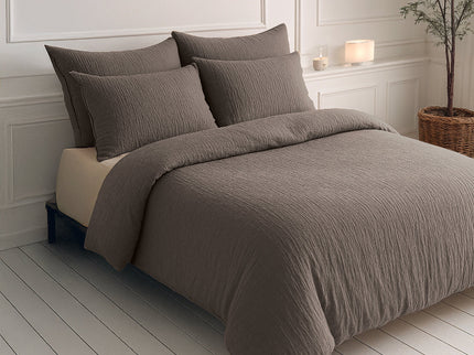 Lazy Dekbed Zonder Overtrek - Katoen Mousseline - Donker Taupe