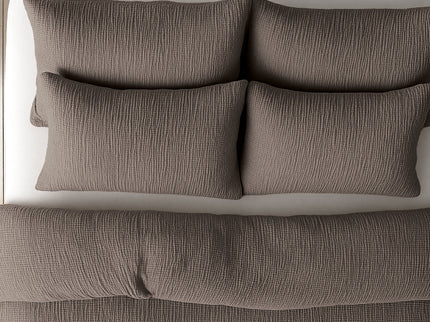 Lazy Dekbed Zonder Overtrek - Katoen Mousseline - Donker Taupe