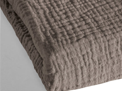 Lazy Dekbed Zonder Overtrek - Katoen Mousseline - Donker Taupe