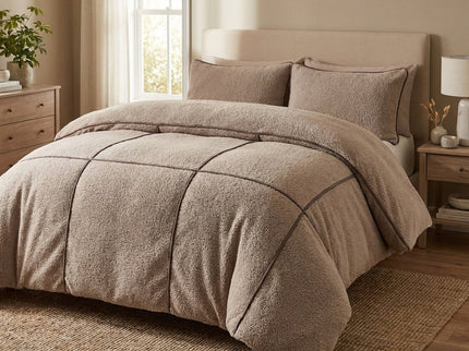 Dekbedovertrek Teddy Trim - Taupe