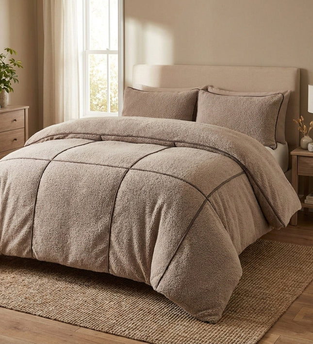Dekbedovertrek Teddy Trim - Taupe
