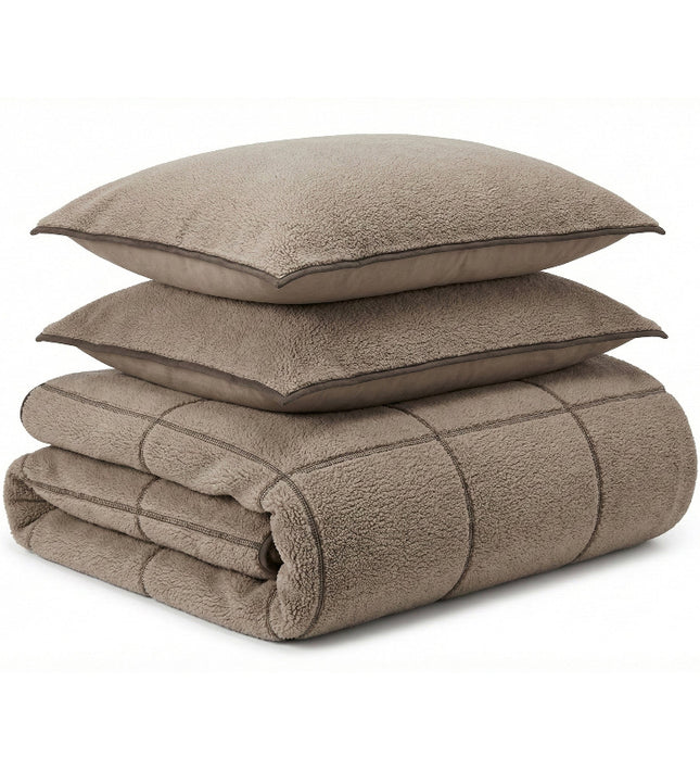 Dekbedovertrek Teddy Trim - Taupe