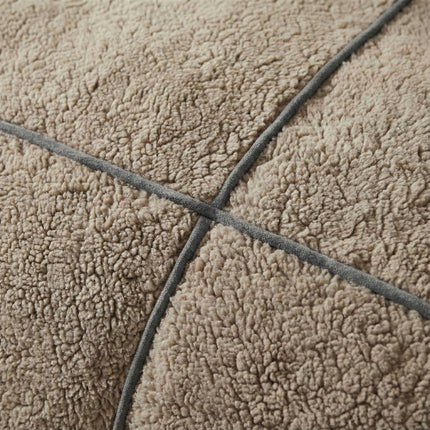 Dekbedovertrek Teddy Trim - Taupe / Antraciet