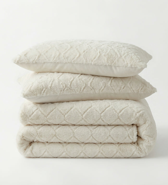 Dekbedovertrek Teddy Faux Fur Syon - Crème