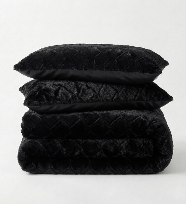 Dekbedovertrek Teddy Faux Fur Syon - Zwart