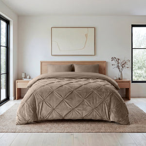 Lazy Dekbed Zonder Overtrek - Velvet Pintuck - Taupe