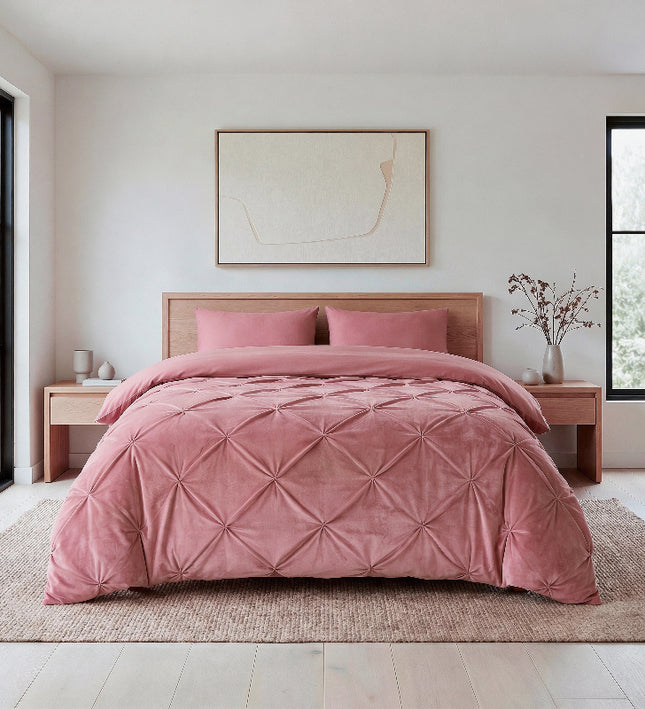 Lazy Dekbed Zonder Overtrek - Velvet Pintuck - Roze