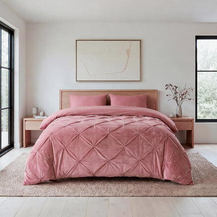 Lazy Dekbed Zonder Overtrek - Velvet Pintuck - Roze