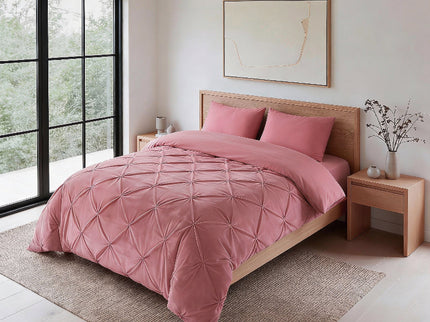Lazy Dekbed Zonder Overtrek - Velvet Pintuck - Roze