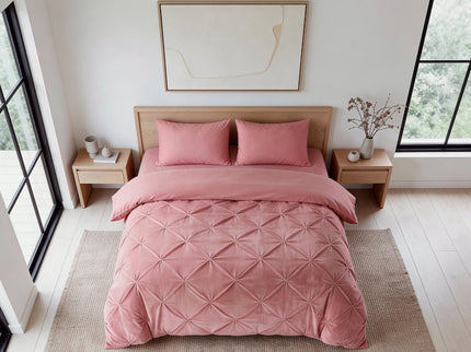 Lazy Dekbed Zonder Overtrek - Velvet Pintuck - Roze