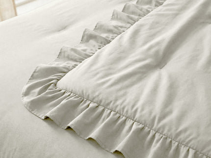 Lazy Dekbed Zonder Overtrek Ruffles - Off White