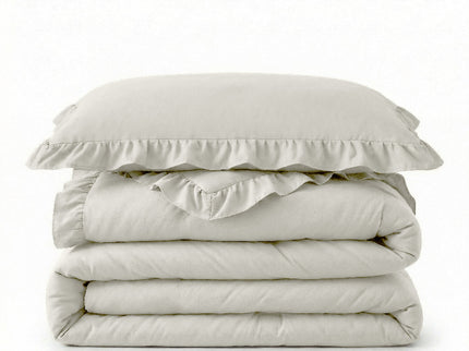 Lazy Dekbed Zonder Overtrek Ruffles - Off White