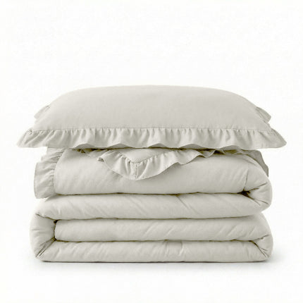 Lazy Dekbed Zonder Overtrek Ruffles - Off White