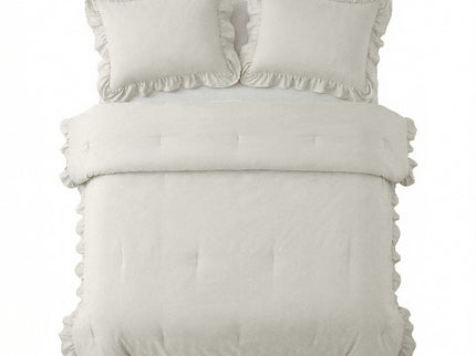 Lazy Dekbed Zonder Overtrek Ruffles - Off White