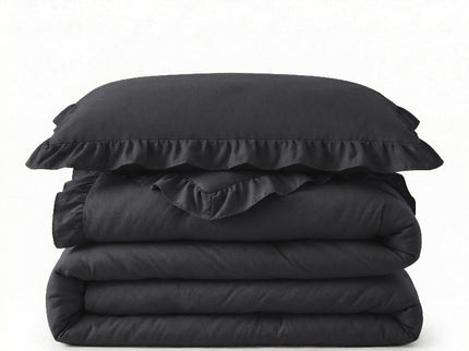 Lazy Dekbed Zonder Overtrek Ruffles - Antraciet