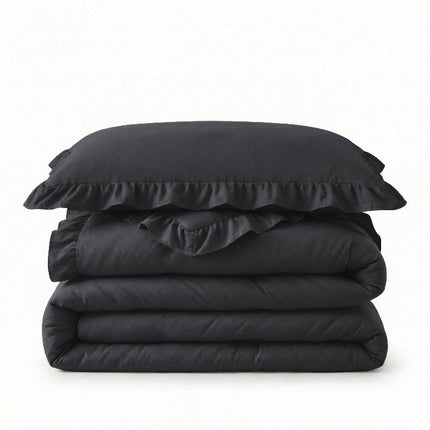 Lazy Dekbed Zonder Overtrek Ruffles - Antraciet