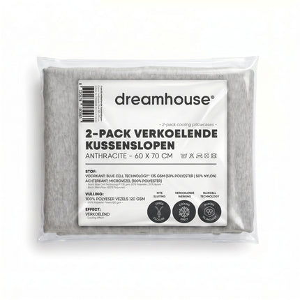 Verkoelende Kussenslopen - 2-PACK - Antraciet/Grijs