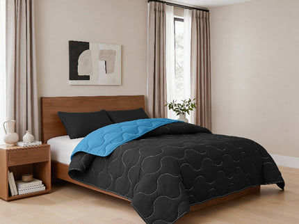 Lazy Dekbed Zonder Overtrek - Zwart/Blauw