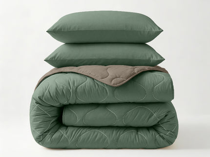 Lazy Dekbed Zonder Overtrek - Groen/Kaki