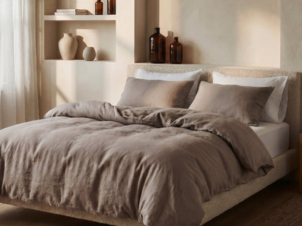 Dekbedovertrek Katoen Stone Washed - Taupe